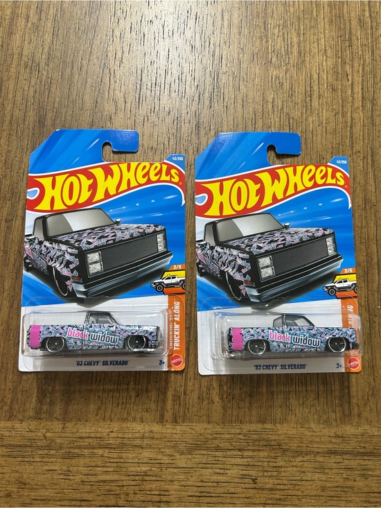 Hot Wheels Other - Hot Wheels '83 Chevy Silverado Black Widow Graphic Toy Car - set of 2